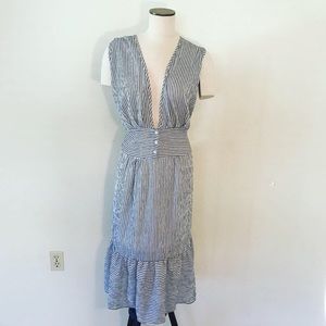 Striped navy and white dress